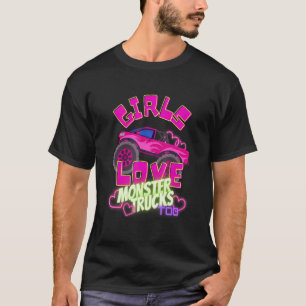 Camiseta Meninas Adoram Caminhões Monstros Demais Meninas C