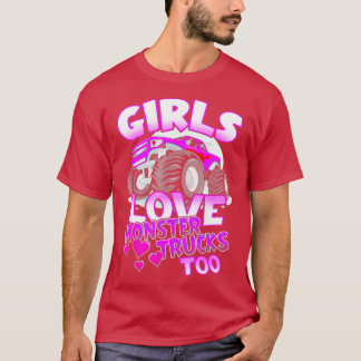 Camiseta Meninas Adoram Caminhões Monstros Muito Bonitos Me