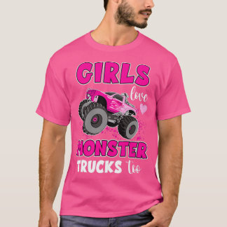 Camiseta Meninas Adoram Caminhões Monstros Muito Bonitos Me