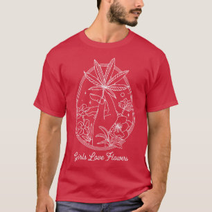 Camiseta Meninas Adoram Flores Cuta Minimalista Hippie Ston