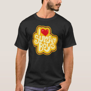 Camiseta Meninas Adoram Surfistas Rapazes Diversão de Verão