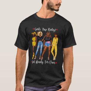 Camiseta Meninas Afro-Americanas Viajam de Roupa para Menin