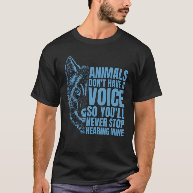 Camiseta Meninas Animais Não Têm Voz (Frente)