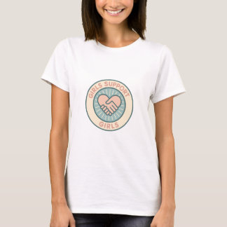 Camiseta Meninas Apoiam Meninas Crachá de Apertos de Mão Fe