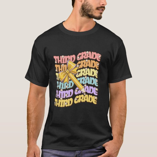 Camiseta Meninas Arco de coquete do Lápis do Terceiro Grau (Frente)