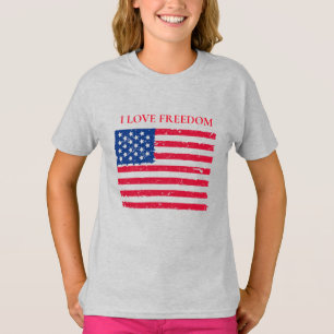 Camiseta Meninas Básicas de T-Shirt-Patriotic