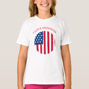 Camiseta Meninas Básicas de T-Shirt-Patriotic
