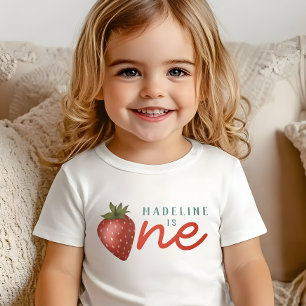 Camiseta Meninas Berry Primeiro Verão Crianças 1º Aniversár