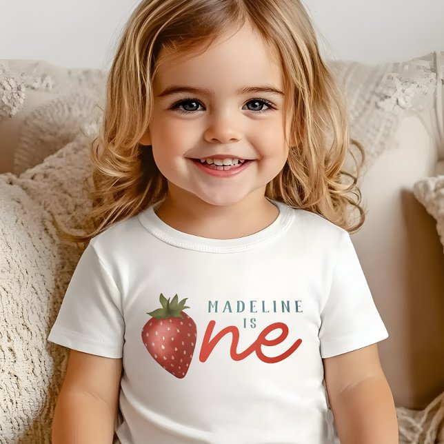 Camiseta Meninas Berry Primeiro Verão Crianças 1º Aniversár (Criador carregado)