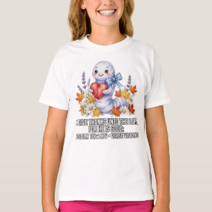 Camiseta Meninas-Bíblia KJV-Coração de Minhoca de Livro de
