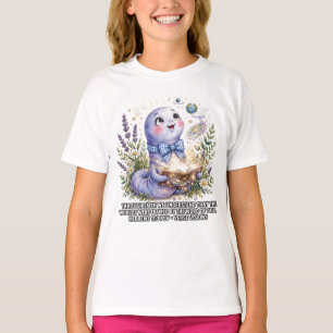 Camiseta Meninas-Bíblia KJV-Hebreus 11:3 Minhoca Lavanda