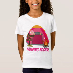 Camiseta Meninas bonitas acampar rochas adiciona mensagem d