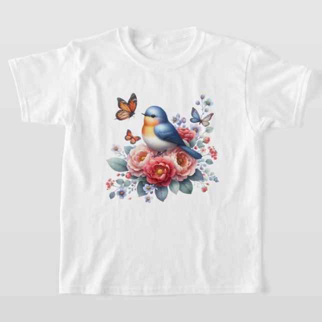 Camiseta Meninas bonitas amantes de pássaros (Postura )