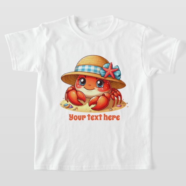 Camiseta Meninas bonitas caranguejo de praia adicionam text (Postura )