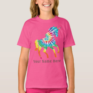 Camiseta Meninas bonitas nome personalizado Dancing tie-dye