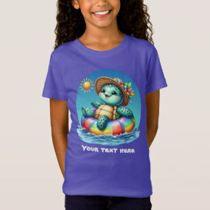 Camiseta Meninas bonitas, tartaruga marinha personalizável