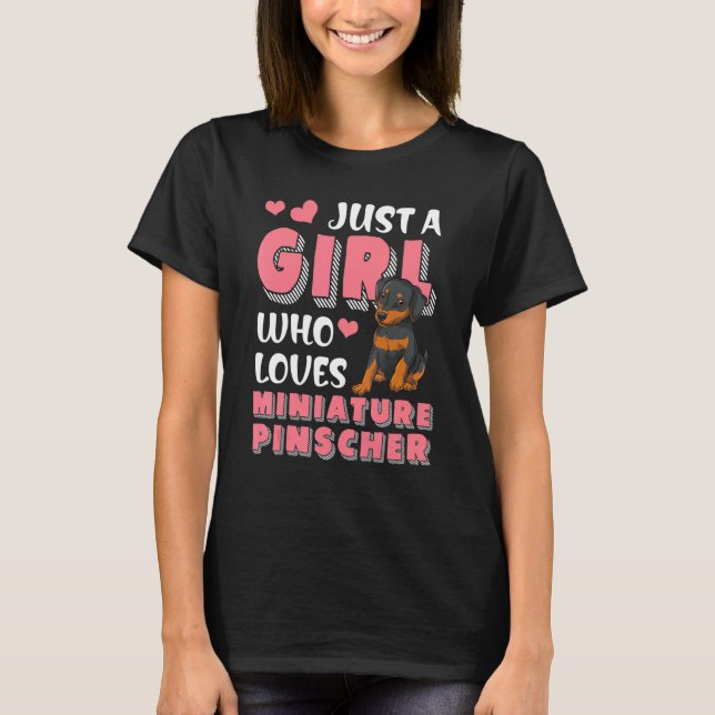 Camiseta Meninas Cachorros Meninos Miniatura Pinscher Min P (Frente)