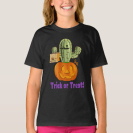Camiseta Meninas Cactus de Halloween
