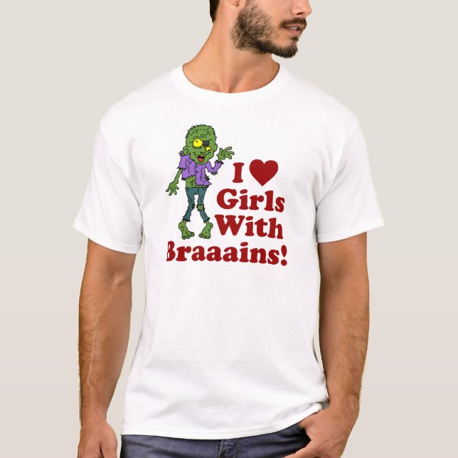 Camiseta Meninas com Cérebro Zombie (Frente)