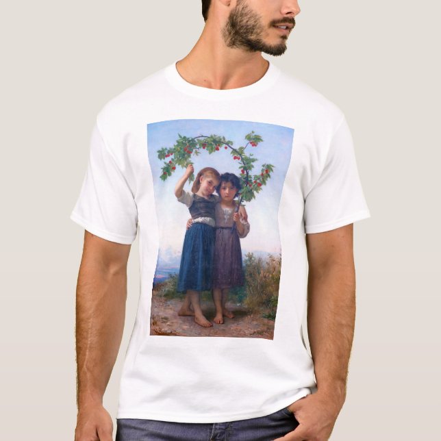 Camiseta Meninas com O Ramo de Cereja, Bouguereau (Frente)