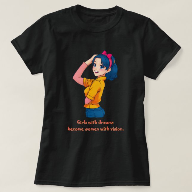 Camiseta Meninas com sonhos. Dia das Mulheres. (Frente do Design)