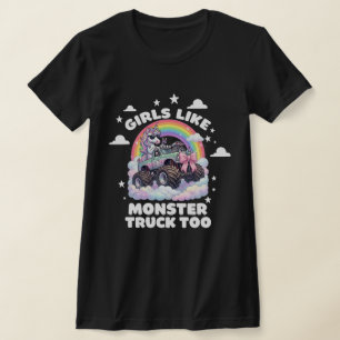 Camiseta Meninas Como Caminhão Monstro Também Unicórnio Coq