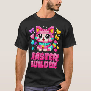 Camiseta Meninas construtoras mestres crianças blocos de co