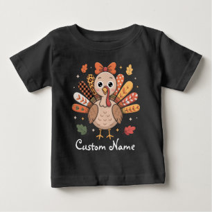 Camiseta Meninas Coquette de Ação de Graças Peru Feminino