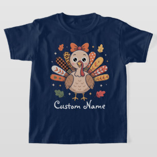 Camiseta Meninas Coquette de Ação de Graças Peru Feminino