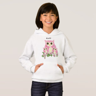 Camiseta Meninas corujas rosa editáveis