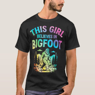 Camiseta Meninas crente do pé grande tingimento sasquatch c