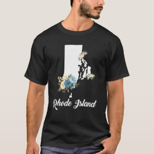 Camiseta Meninas Crianças Rhode Island Home Map Flowe