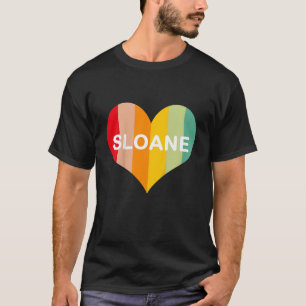 Camiseta Meninas Crianças Sloane Nome Coração Retro Vintage