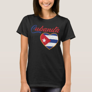 Camiseta Meninas cubanas Cubanita Bandeira Cubana Menina Cu