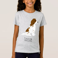 Meninas Cute Springer Spaniel Dog & Name Kids