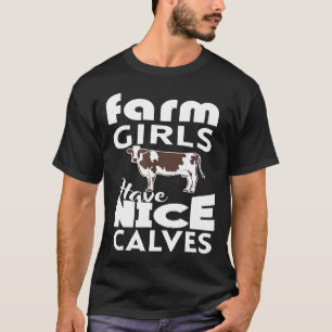 Camiseta Meninas da Fazenda de Vacas Têm Bezerros Legais Ca