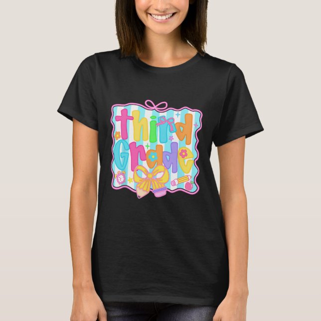 Camiseta Meninas da Terceira Série de Volta à Escola Arco F (Frente)