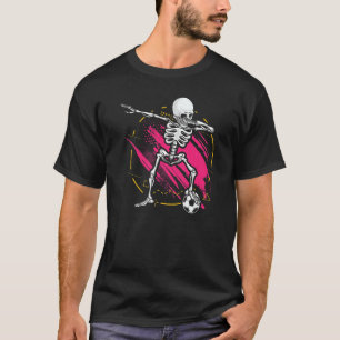 Camiseta Meninas Dabbing Skeleton Soccer Bola