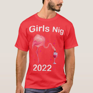 Camiseta Meninas das mulheres noite 2022 festas flamingo