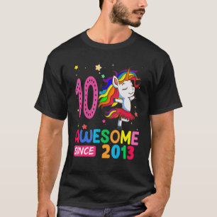 Camiseta Meninas de 10 anos   Adolescentes   Unicórnio 10º 