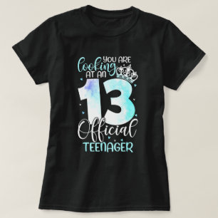 Camiseta Meninas de 13 Anos de Idade Oficial Adolescente An