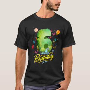 Camiseta Meninas de 6 Anos de Idade Borboleta Aniversário M