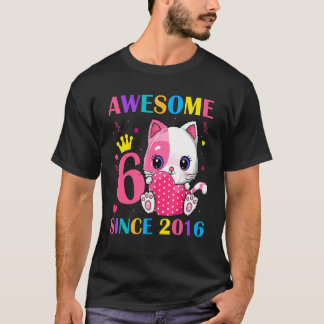 Camiseta Meninas de 6 anos de idade no aniversário de 6 ano