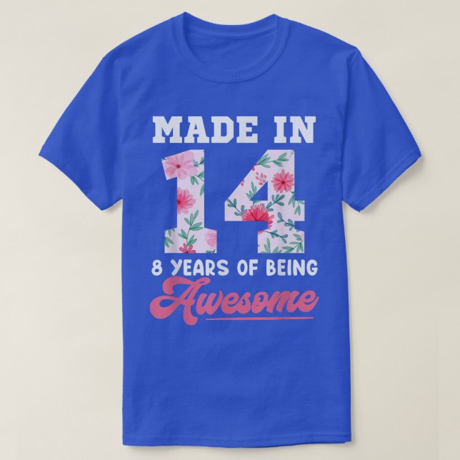 Camiseta Meninas De 8 Anos Adolescem Meninos Para O 8º Nasc (Frente do Design)