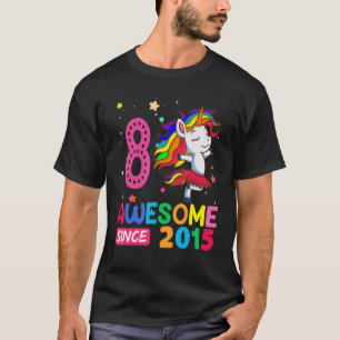 Camiseta Meninas de 8 anos adolescentes Unicórnio 8º aniver