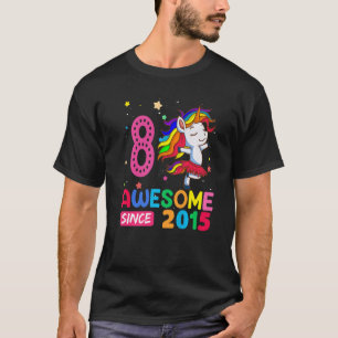 Camiseta Meninas de 8 anos adolescentes Unicórnio 8º aniver