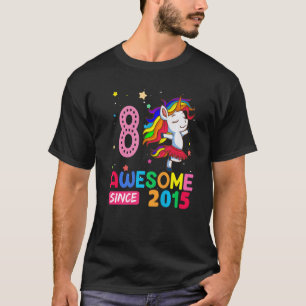 Camiseta Meninas de 8 anos adolescentes Unicórnio 8º aniver