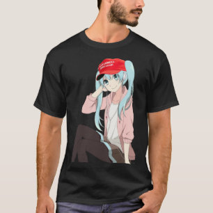 Camiseta Meninas De Animação Para Trump Waifu MEME Sticker