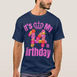 Camiseta Meninas De Aniversário De 14 Anos Flores O Meu Pás