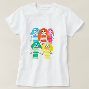 Camiseta Meninas de aquarela fofa arte moderna